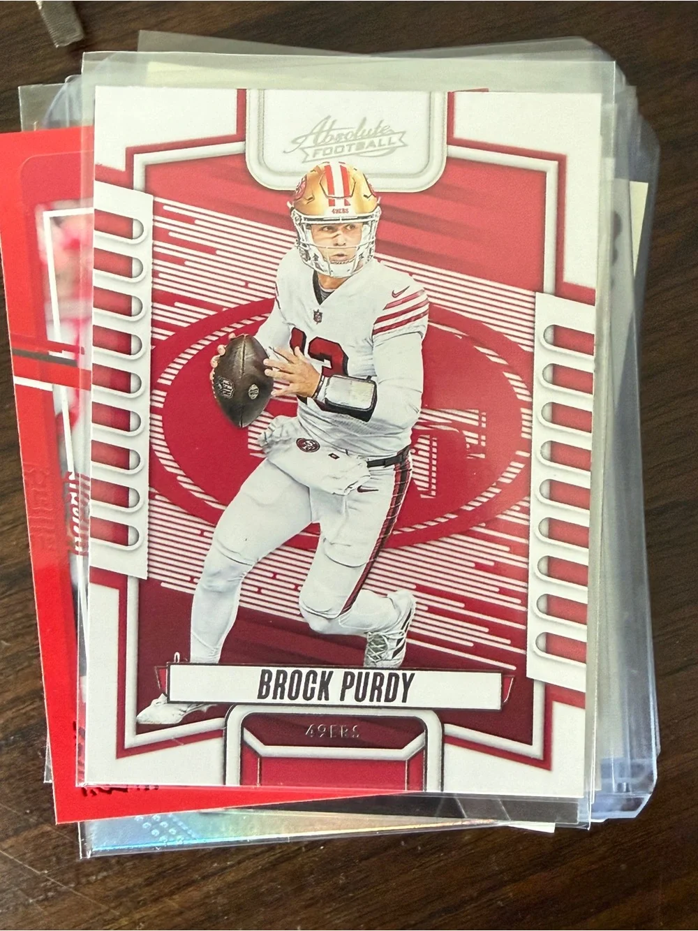 Brock Purdy  - White and Red Football Print  card